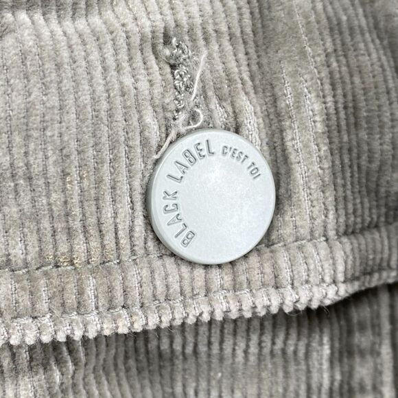 BLACK LABEL C'EST TOI Jacket Womens L Corduroy Trucker Button Front Stretch Gray - Picture 7 of 14